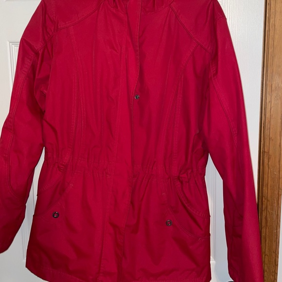 jcpenney Jackets & Coats Jcpenney Red Rain Jacket With Black Fur